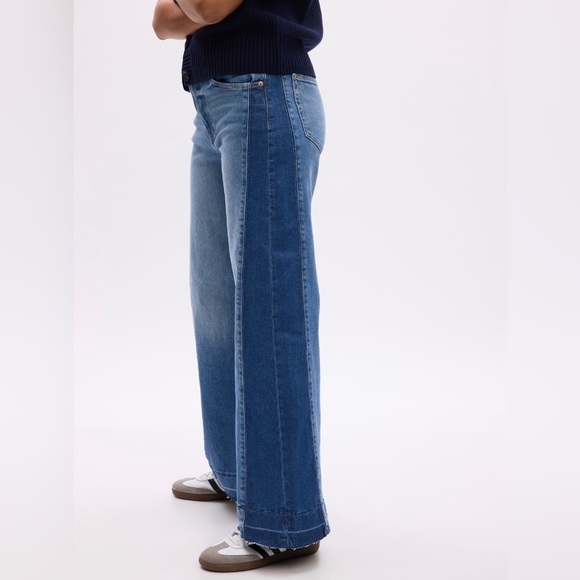 EUC Gap High Rise Stride Wide-Leg Jeans medium indigo Size 35/20 - Picture 3 of 3